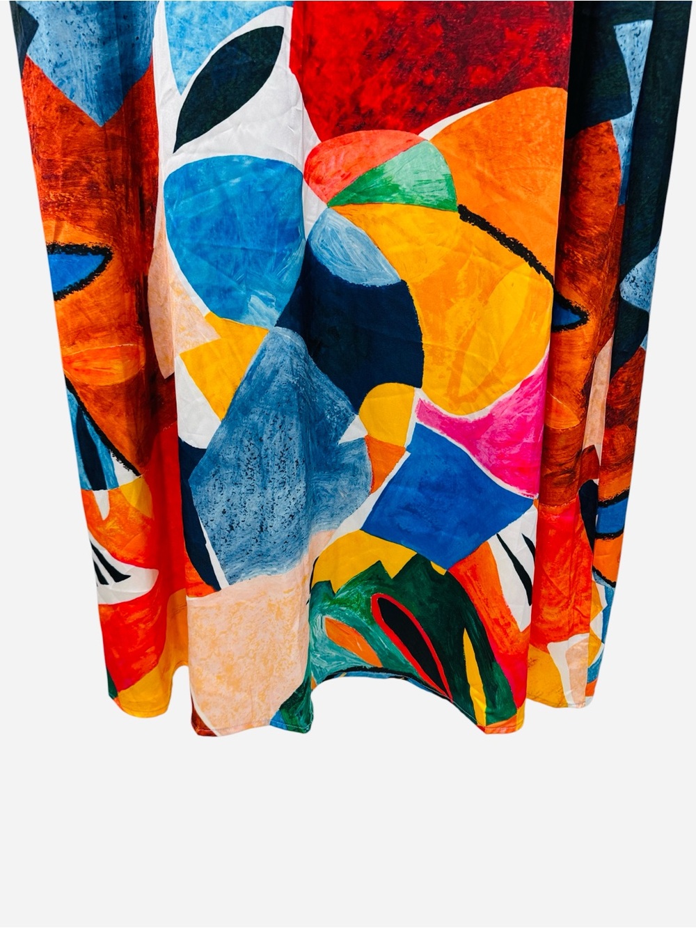 Nicole Miller Abstract Print Mock Neck Sleeveless Maxi Dress Multicolor Sz M - Picture 6 of 11
